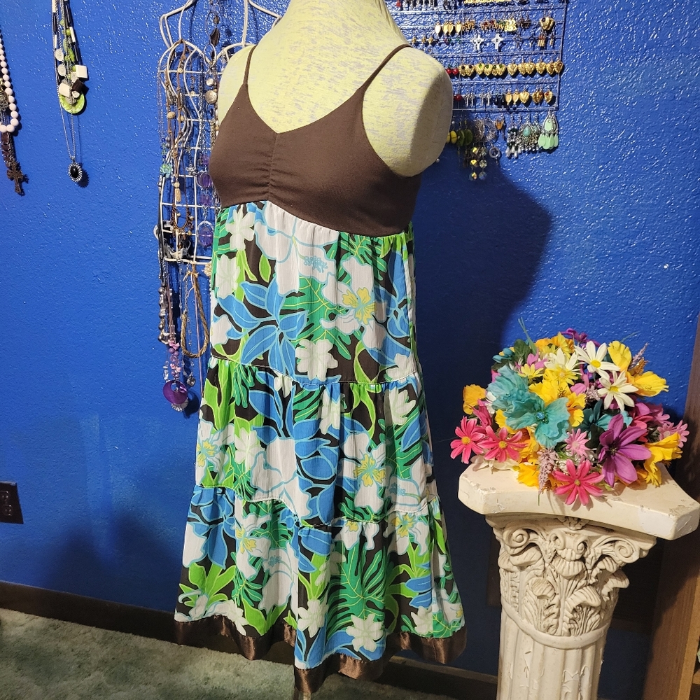 Girls Floral Sundress, George, Size 14